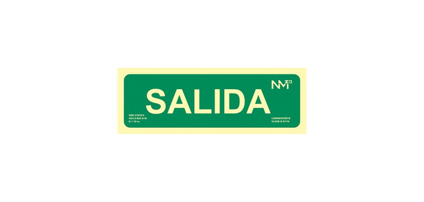 Señal de evacuación "Salida" 30 x 10,5 cm - pack de 2