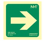 Señal de evacuación "Flecha derecha" 22,4 x 22,4 cm