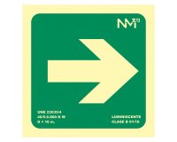 Señal de evacuación "Flecha derecha" 22,4 x 22,4 cm