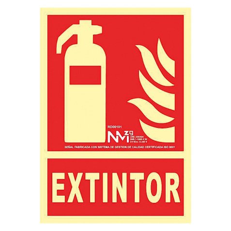 Señal de incendio "Extintor" 21 x 30 cm