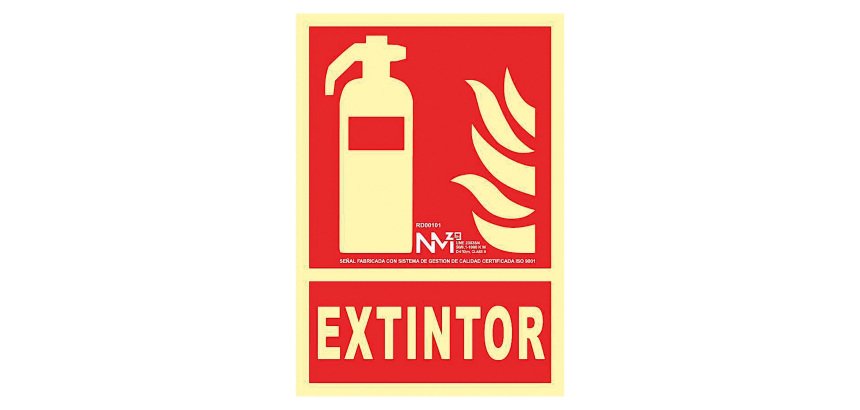 Señal de incendio "Extintor" 21 x 30 cm