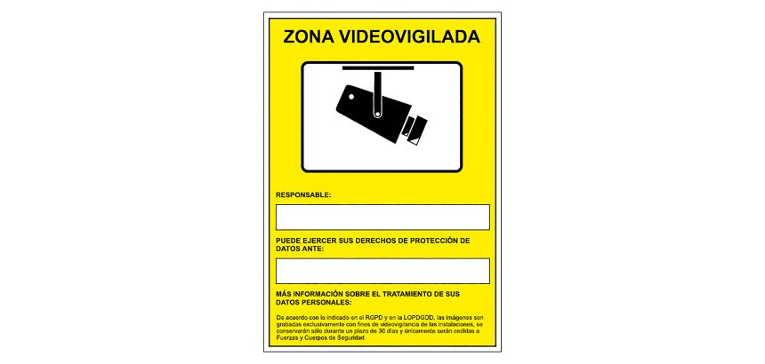 Señal de aviso "Zona videovigilada" 21 x 29,7cm