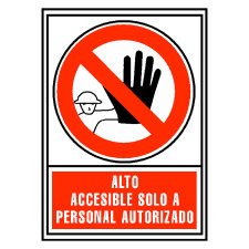 Señal de prohibición "Alto: accesible solo a personal autorizado" 21 x 29,7cm