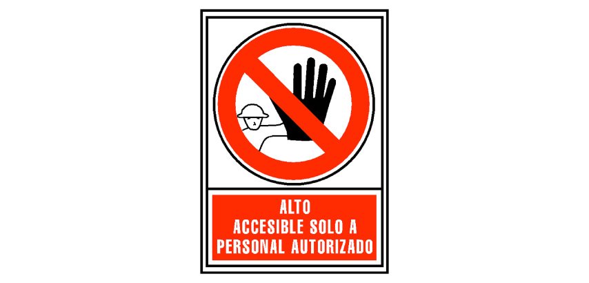 Señal de prohibición "Alto: accesible solo a personal autorizado" 21 x 29,7cm