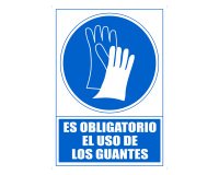 Señal de obligación "Obligatorio uso de guantes" 21 x 29,7 cm