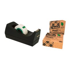 Dispensador de cinta adhesiva pesado C18 + 3 cintas Scotch recicladas