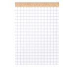 Bloc de bureau recyclé Touareg Oxford A5 14,8 x 21 cm agrafé- 5 x 5 - 80 feuilles
