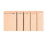 Bloc de bureau recyclé Touareg Oxford A5 14,8 x 21 cm agrafé- 5 x 5 - 80 feuilles