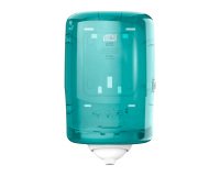Tork Reflex™ Mini Distributeur à Dévidage Central blanc et turquoise M3, distribution feuille-à-feuille