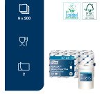 Tork Reflex™ Papier d'Essuyage Plus blanc M3, multi-usages 9 x 200 feuilles