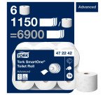 Tork SmartOne® Papier toilette rouleau blanc T8, Advanced, 2 plis, 6 x 1 150 feuilles