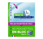 Pochette perforée Quick'in OXFORD A4 polypropylène 9/100e - Boîte de 40