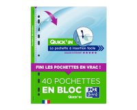 Pochettes perforées Quick'in OXFORD A4 polypropylène 9/100e - Bloc de 40
