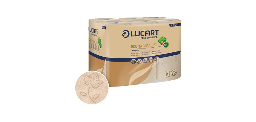 Papel higiénico doméstico Lucart EcoNatural 20 - film de 12 rollos