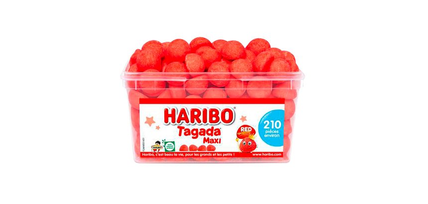 Bonbons fraise tagada Haribo - Boîte de 1 kg