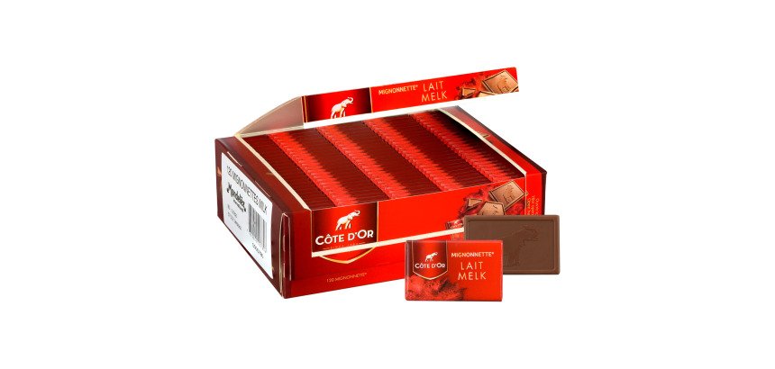 Napolitains chocolat au lait individuels Côte d'Or - Boîte de 1,2 kg - 120 pièces