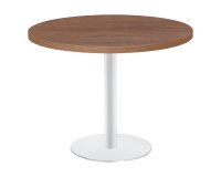 Table ronde Shiny plateau épais pied métal mat