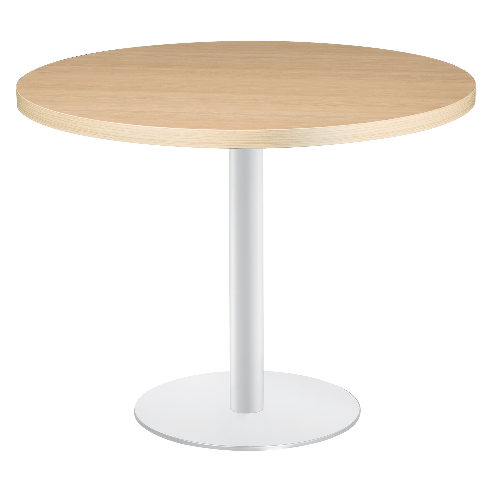 Table ronde Shiny plateau épais pied métal mat