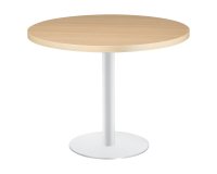 Mesa redonda Shiny roble claro diametro 100 cm con base de metal mate