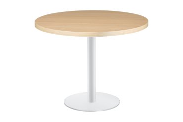 Table ronde Shiny plateau épais pied métal mat