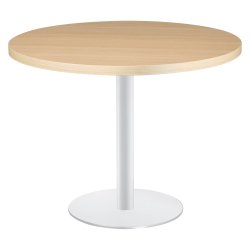 Table ronde Shiny plateau épais pied métal mat