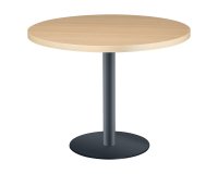 Table ronde Shiny plateau épais pied métal mat