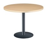 Table ronde Shiny plateau épais pied métal mat