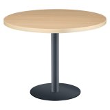 Table ronde Shiny plateau épais pied métal mat