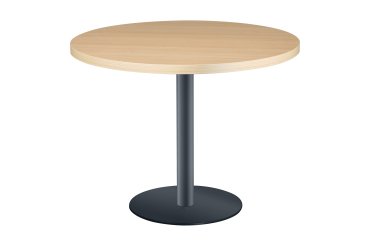 Table ronde Shiny plateau épais pied métal mat