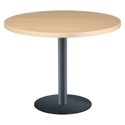 Table ronde Shiny plateau épais pied métal mat