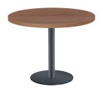 Table ronde Shiny plateau épais pied métal mat