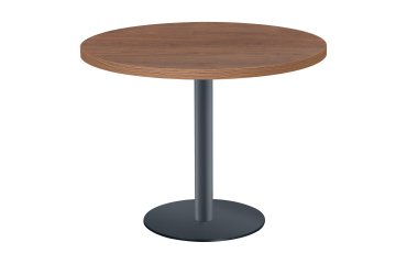 Table ronde Shiny plateau épais pied métal mat