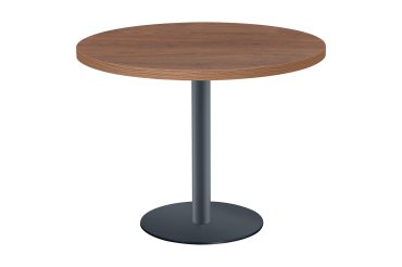 Table ronde Shiny plateau épais pied métal mat