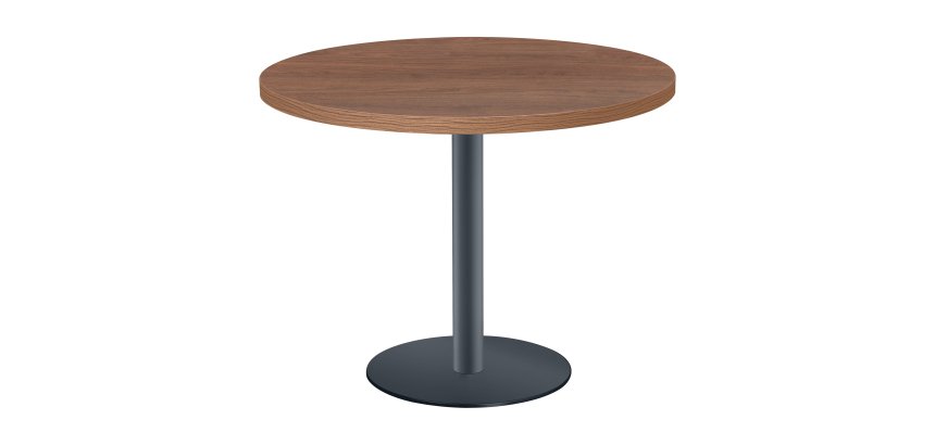 Table ronde Shiny plateau épais pied métal mat