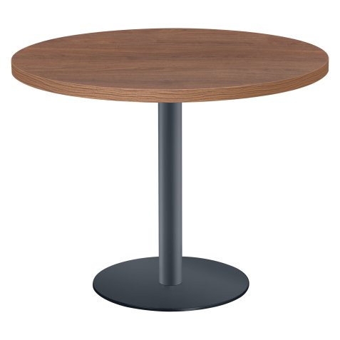 Table ronde Shiny plateau épais pied métal mat