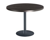 Mesa redonda Shiny ébano negro diametro 100 cm con base de metal mate