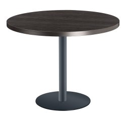 Mesa redonda Shiny ébano negro diametro 100 cm con base de metal mate