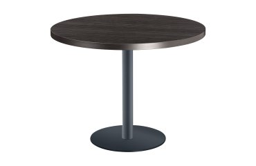 Mesa redonda Shiny ébano negro diametro 100 cm con base de metal mate