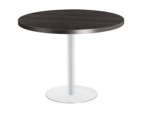 Mesa redonda Shiny ébano negro diametro 100 cm con base de metal mate