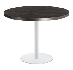 Mesa redonda Shiny ébano negro diametro 100 cm con base de metal mate