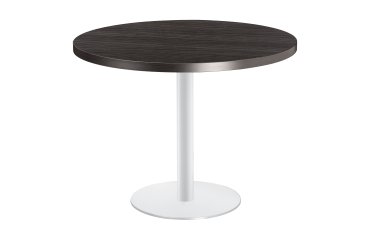 Mesa redonda Shiny ébano negro diametro 100 cm con base de metal mate