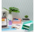 Range-lettres 3 compartiments Exacompta Aquarel en carton couleur pastel