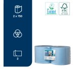 Bobine d'Essuyage Plus bleue W1/2 Tork, absorbant, 750 feuilles