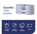 Bobine d'Essuyage Plus bleue W1/2 Tork, absorbant, 750 feuilles