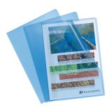 Plastieken L-mapjes Exacompta A4 gekorreld polypropyleen 12/100e transparante kleuren blauw - pak van 10