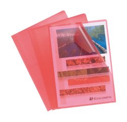 Shirt plastic corner EXACOMPTA A4 embossed polypropylene 12/100 colors transparent - Pack of 10