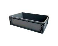Caja de almacenamiento apilable norma europea con paredes sólidas - 35 litros