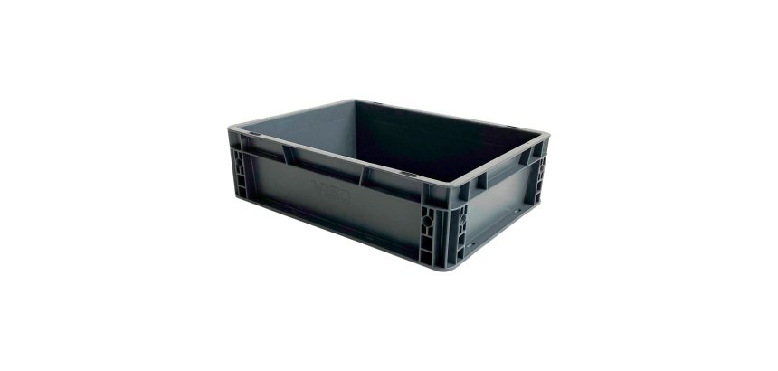 Bac de stockage plastique gerbable norme Europe parois pleines - 10 litres - dim : H 12 x L 40 cm