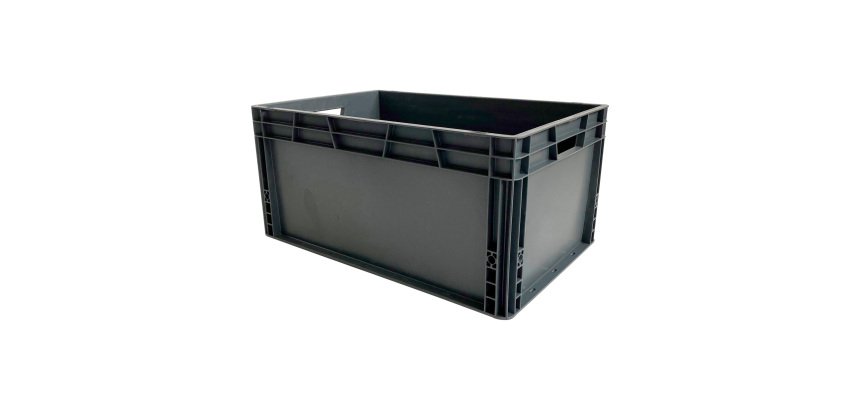 Bac de stokage plastique gerbable norme Europe parois pleines - 55 litres - dim : H 29 x L 60 cm