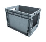 Contenedor apilable de almacenamiento norma europea con pared abierta en un lado - 25 litros